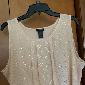 Ann Taylor chiffon gold dotted top